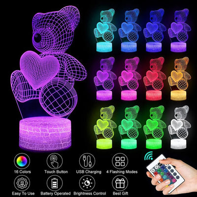 3D Lamp Acrylic USB LED Night Lights Neon Sign Lamp Xmas Christmas Decorations For Home Bedroom Birthday Decor Valentines Day Gifts - Enva Store