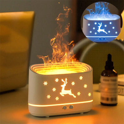 Elk Flame Humidifier Diffuser Mute Household Atmosphere Lamp Christmas Home Decorations - Enva Store