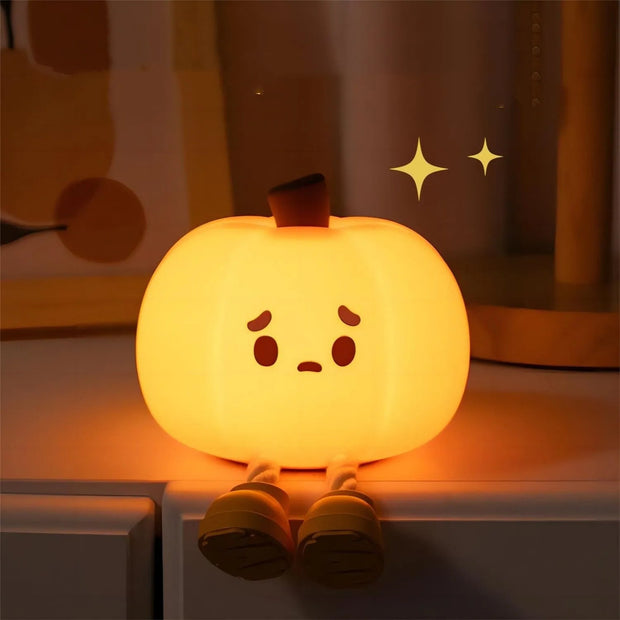 Home Decor Halloween Pumpkin Night Light Cute Soft Silicone Lamp Touch Dimmable Rechargeable Bedside Decor Light Kids Gifts Halloween Decorations - Enva Store