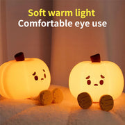 Home Decor Halloween Pumpkin Night Light Cute Soft Silicone Lamp Touch Dimmable Rechargeable Bedside Decor Light Kids Gifts Halloween Decorations - Enva Store