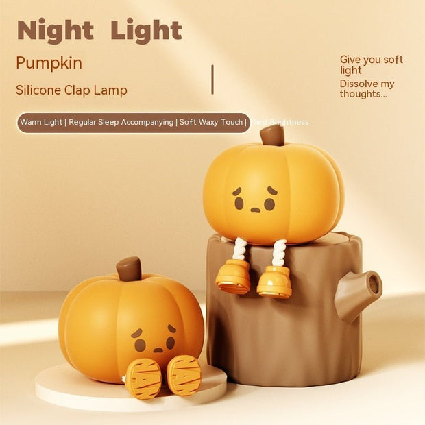 Home Decor Halloween Pumpkin Night Light Cute Soft Silicone Lamp Touch Dimmable Rechargeable Bedside Decor Light Kids Gifts Halloween Decorations - Enva Store