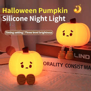 Home Decor Halloween Pumpkin Night Light Cute Soft Silicone Lamp Touch Dimmable Rechargeable Bedside Decor Light Kids Gifts Halloween Decorations - Enva Store