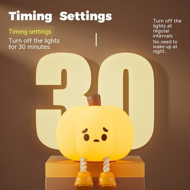 Home Decor Halloween Pumpkin Night Light Cute Soft Silicone Lamp Touch Dimmable Rechargeable Bedside Decor Light Kids Gifts Halloween Decorations - Enva Store